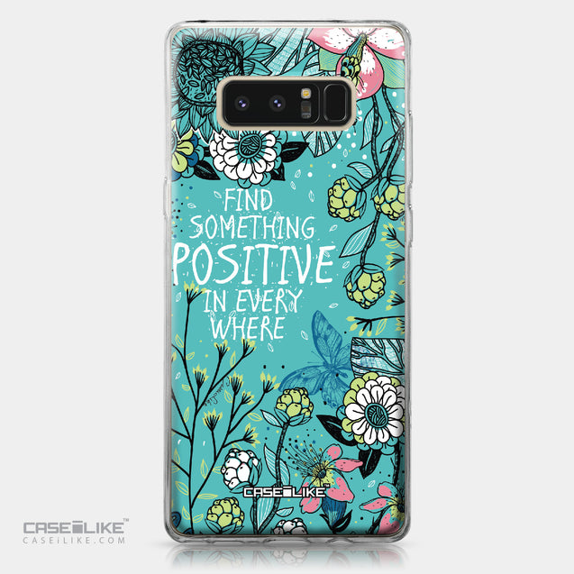 Samsung Galaxy Note 8 case Blooming Flowers Turquoise 2249 | CASEiLIKE.com