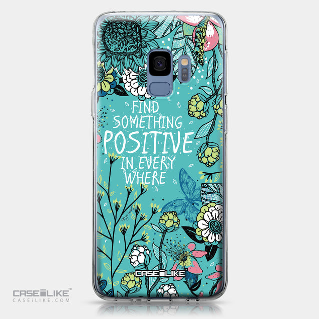 Samsung Galaxy S9 case Blooming Flowers Turquoise 2249 | CASEiLIKE.com