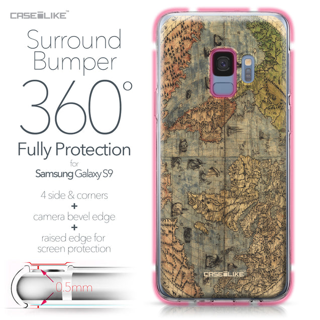 Samsung Galaxy S9 case World Map Vintage 4608 Bumper Case Protection | CASEiLIKE.com