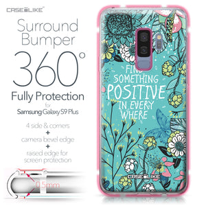 Samsung Galaxy S9 Plus case Blooming Flowers Turquoise 2249 Bumper Case Protection | CASEiLIKE.com