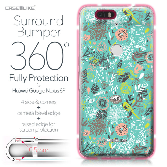Huawei Google Nexus 6P case Spring Forest Turquoise 2245 Bumper Case Protection | CASEiLIKE.com
