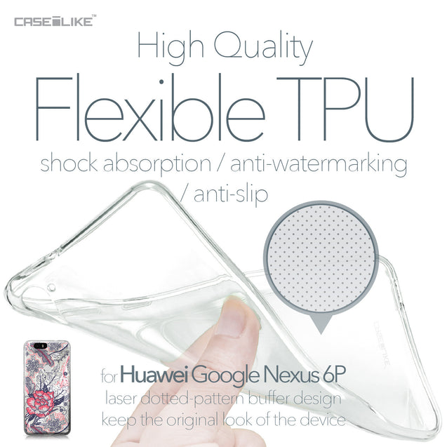 Huawei Google Nexus 6P case Vintage Roses and Feathers Beige 2251 Soft Gel Silicone Case | CASEiLIKE.com