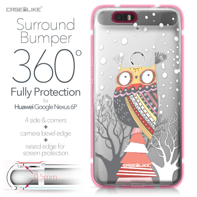 Huawei Google Nexus 6P case Owl Graphic Design 3317 Bumper Case Protection | CASEiLIKE.com