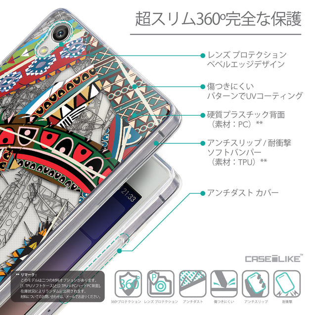 Details in Japanese - CASEiLIKE Huawei Ascend P7 back cover Indian Tribal Theme Pattern 2055