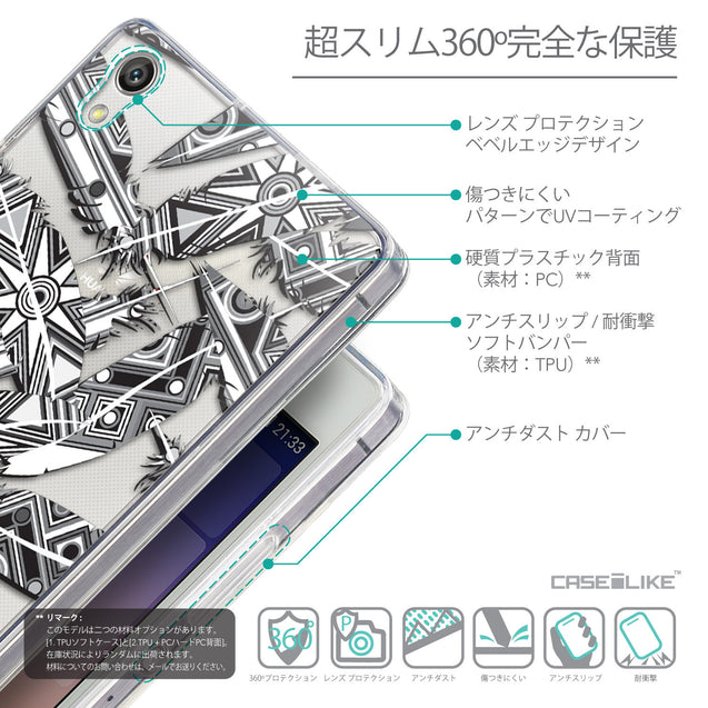 Details in Japanese - CASEiLIKE Huawei Ascend P7 back cover Indian Tribal Theme Pattern 2056