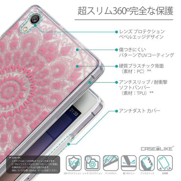 Details in Japanese - CASEiLIKE Huawei Ascend P7 back cover Indian Line Art 2062