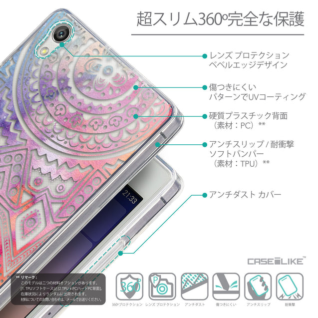 Details in Japanese - CASEiLIKE Huawei Ascend P7 back cover Indian Line Art 2065