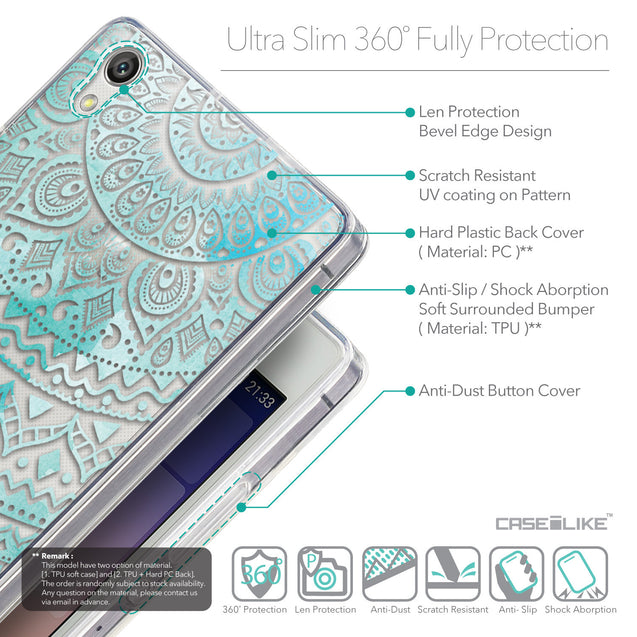 Details in English - CASEiLIKE Huawei Ascend P7 back cover Indian Line Art 2066