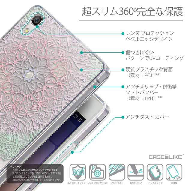 Details in Japanese - CASEiLIKE Huawei Ascend P7 back cover Mandala Art 2092