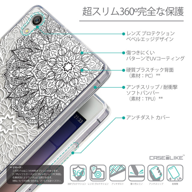 Details in Japanese - CASEiLIKE Huawei Ascend P7 back cover Mandala Art 2093