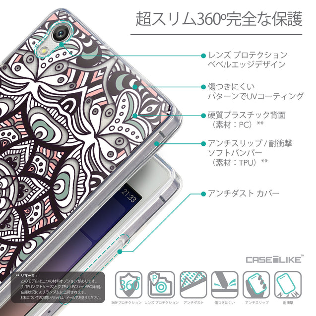 Details in Japanese - CASEiLIKE Huawei Ascend P7 back cover Mandala Art 2095