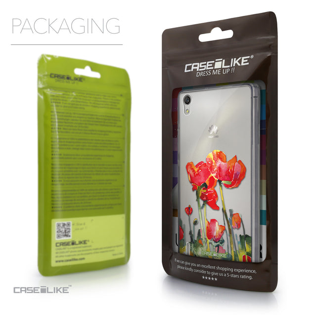 Packaging - CASEiLIKE Huawei Ascend P7 back cover Watercolor Floral 2230