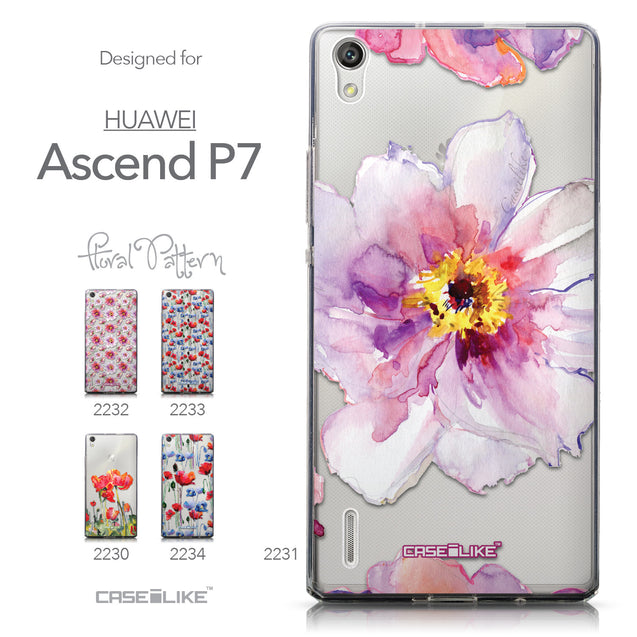 Collection - CASEiLIKE Huawei Ascend P7 back cover Watercolor Floral 2231