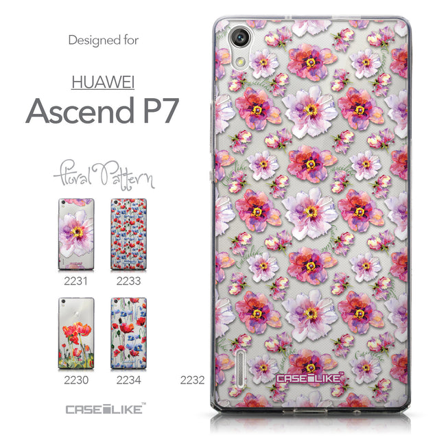 Collection - CASEiLIKE Huawei Ascend P7 back cover Watercolor Floral 2232