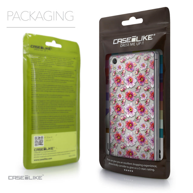 Packaging - CASEiLIKE Huawei Ascend P7 back cover Watercolor Floral 2232