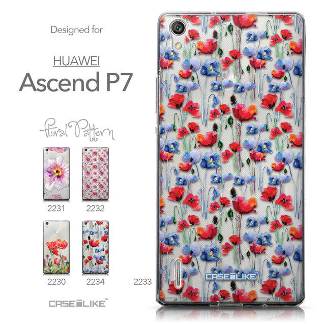 Collection - CASEiLIKE Huawei Ascend P7 back cover Watercolor Floral 2233