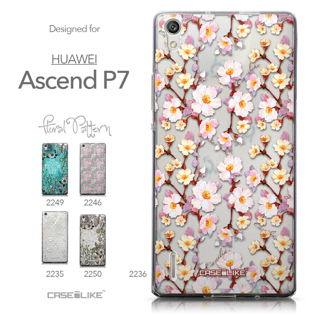 Collection - CASEiLIKE Huawei Ascend P7 back cover Watercolor Floral 2236