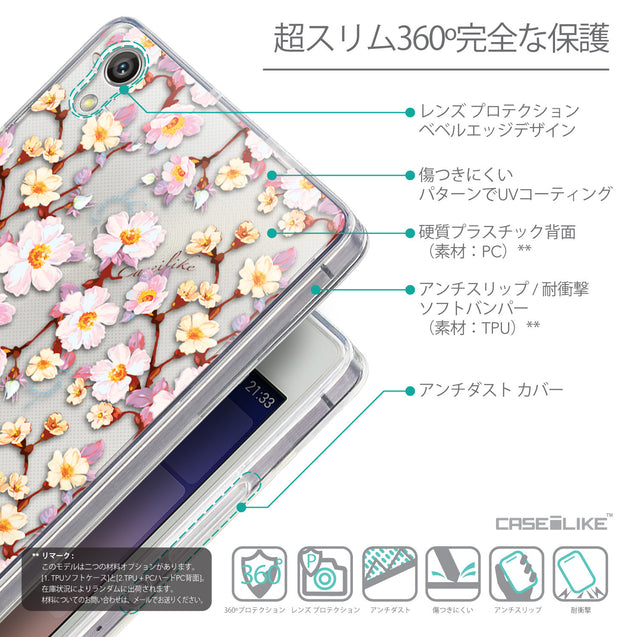 Details in Japanese - CASEiLIKE Huawei Ascend P7 back cover Watercolor Floral 2236