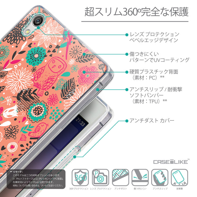 Details in Japanese - CASEiLIKE Huawei Ascend P7 back cover Spring Forest Pink 2242