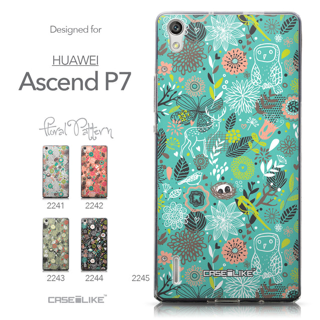 Collection - CASEiLIKE Huawei Ascend P7 back cover Spring Forest Turquoise 2245