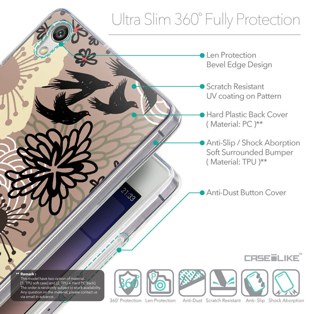 Details in English - CASEiLIKE Huawei Ascend P7 back cover Japanese Floral 2254