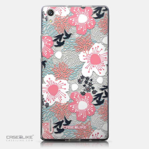 CASEiLIKE Huawei Ascend P7 back cover Japanese Floral 2255