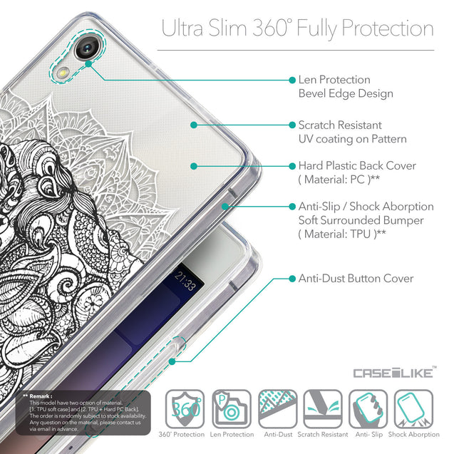 Details in English - CASEiLIKE Huawei Ascend P7 back cover Mandala Art 2300