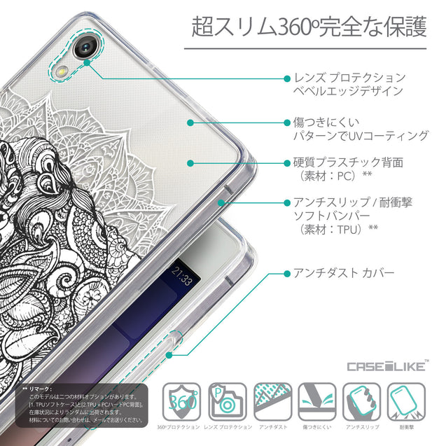 Details in Japanese - CASEiLIKE Huawei Ascend P7 back cover Mandala Art 2300