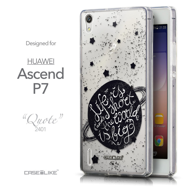 Front & Side View - CASEiLIKE Huawei Ascend P7 back cover Quote 2401