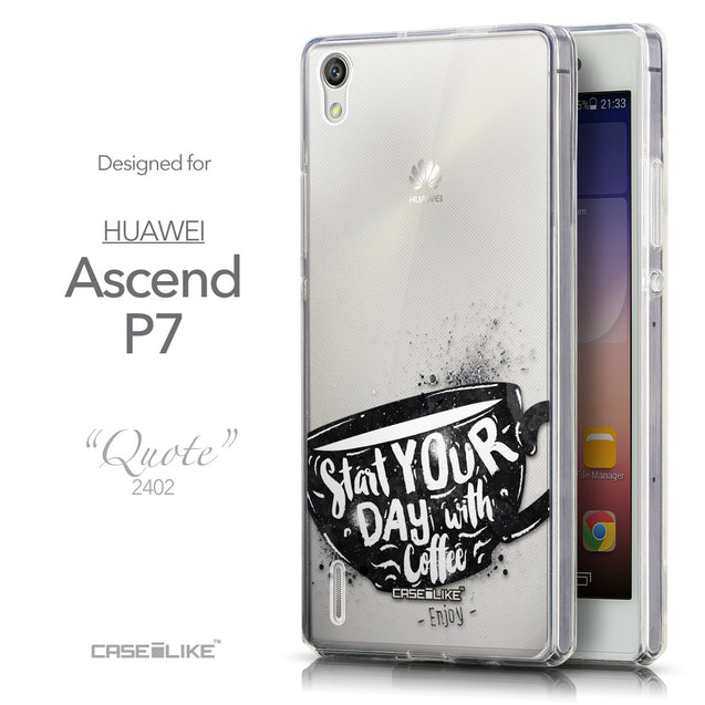 Front & Side View - CASEiLIKE Huawei Ascend P7 back cover Quote 2402