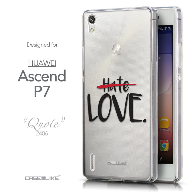 Front & Side View - CASEiLIKE Huawei Ascend P7 back cover Quote 2406
