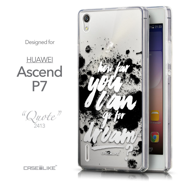 Front & Side View - CASEiLIKE Huawei Ascend P7 back cover Quote 2413