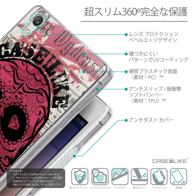 Details in Japanese - CASEiLIKE Huawei Ascend P7 back cover Art of Skull 2523