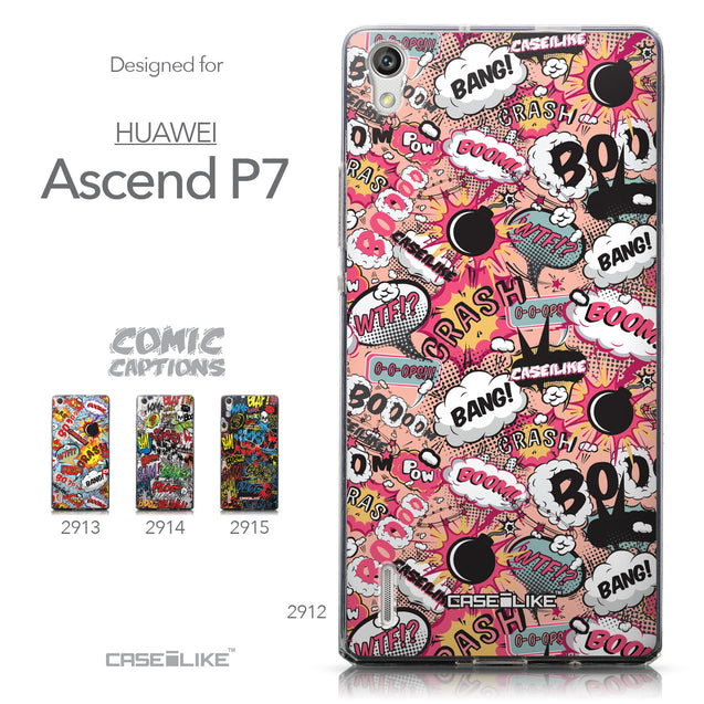 Collection - CASEiLIKE Huawei Ascend P7 back cover Comic Captions Pink 2912
