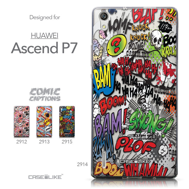 Collection - CASEiLIKE Huawei Ascend P7 back cover Comic Captions 2914