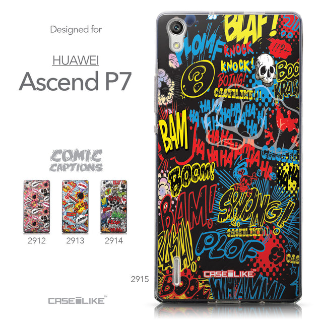 Collection - CASEiLIKE Huawei Ascend P7 back cover Comic Captions Black 2915