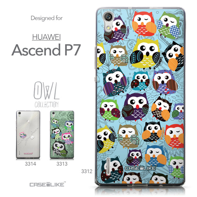 Collection - CASEiLIKE Huawei Ascend P7 back cover Owl Graphic Design 3312