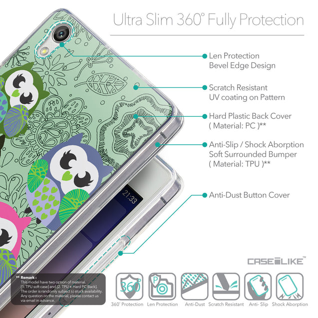 Details in English - CASEiLIKE Huawei Ascend P7 back cover Owl Graphic Design 3313