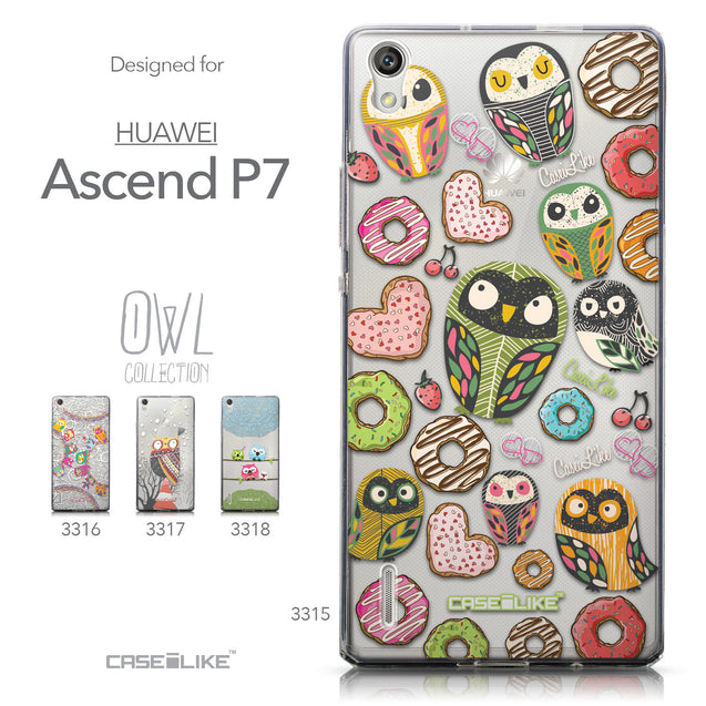 Collection - CASEiLIKE Huawei Ascend P7 back cover Owl Graphic Design 3315