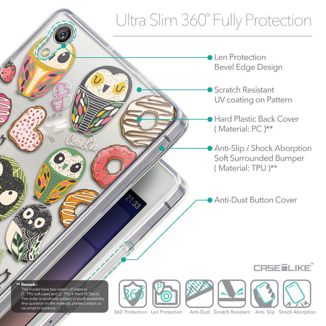 Details in English - CASEiLIKE Huawei Ascend P7 back cover Owl Graphic Design 3315