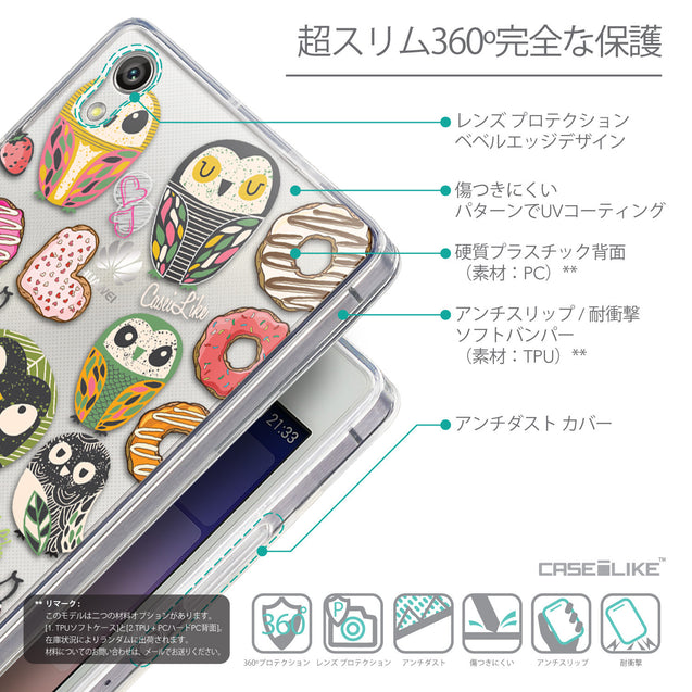 Details in Japanese - CASEiLIKE Huawei Ascend P7 back cover Owl Graphic Design 3315