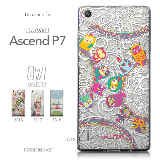 Collection - CASEiLIKE Huawei Ascend P7 back cover Owl Graphic Design 3316
