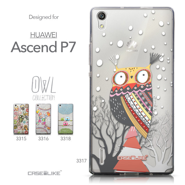 Collection - CASEiLIKE Huawei Ascend P7 back cover Owl Graphic Design 3317