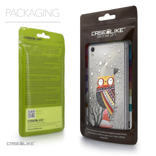 Packaging - CASEiLIKE Huawei Ascend P7 back cover Owl Graphic Design 3317