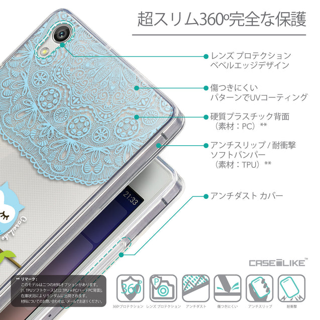 Details in Japanese - CASEiLIKE Huawei Ascend P7 back cover Owl Graphic Design 3318