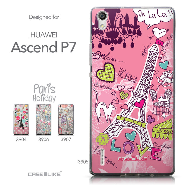 Collection - CASEiLIKE Huawei Ascend P7 back cover Paris Holiday 3905