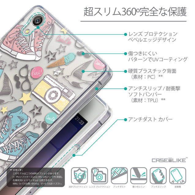 Details in Japanese - CASEiLIKE Huawei Ascend P7 back cover Paris Holiday 3906