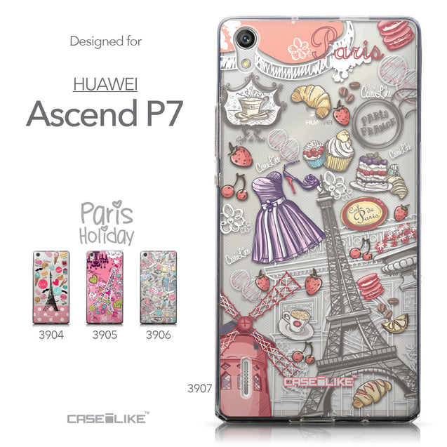 Collection - CASEiLIKE Huawei Ascend P7 back cover Paris Holiday 3907