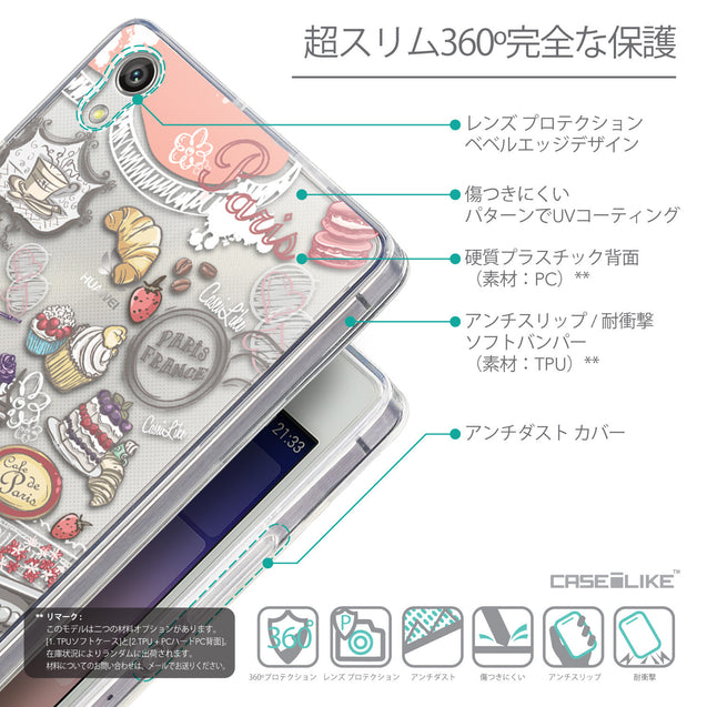 Details in Japanese - CASEiLIKE Huawei Ascend P7 back cover Paris Holiday 3907