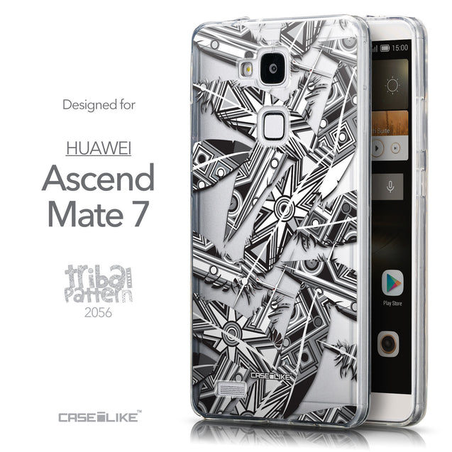 Front & Side View - CASEiLIKE Huawei Ascend Mate 7 back cover Indian Tribal Theme Pattern 2056